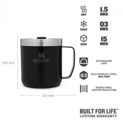 STANLEY CLASSIC Series Camp Mug - Matte Black 0,35L 5 STANLEY CLASSIC Series Camp Mug - Matte Black 0,35L -Outdoor Ausrüstungs Geschäft 053288affc7242bd41d8109f9d700884