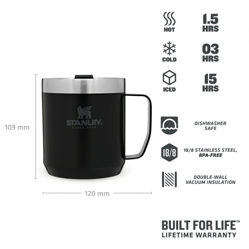 STANLEY CLASSIC Series Camp Mug - Matte Black 0,35L 3 STANLEY CLASSIC Series Camp Mug - Matte Black 0,35L – Bild 3
