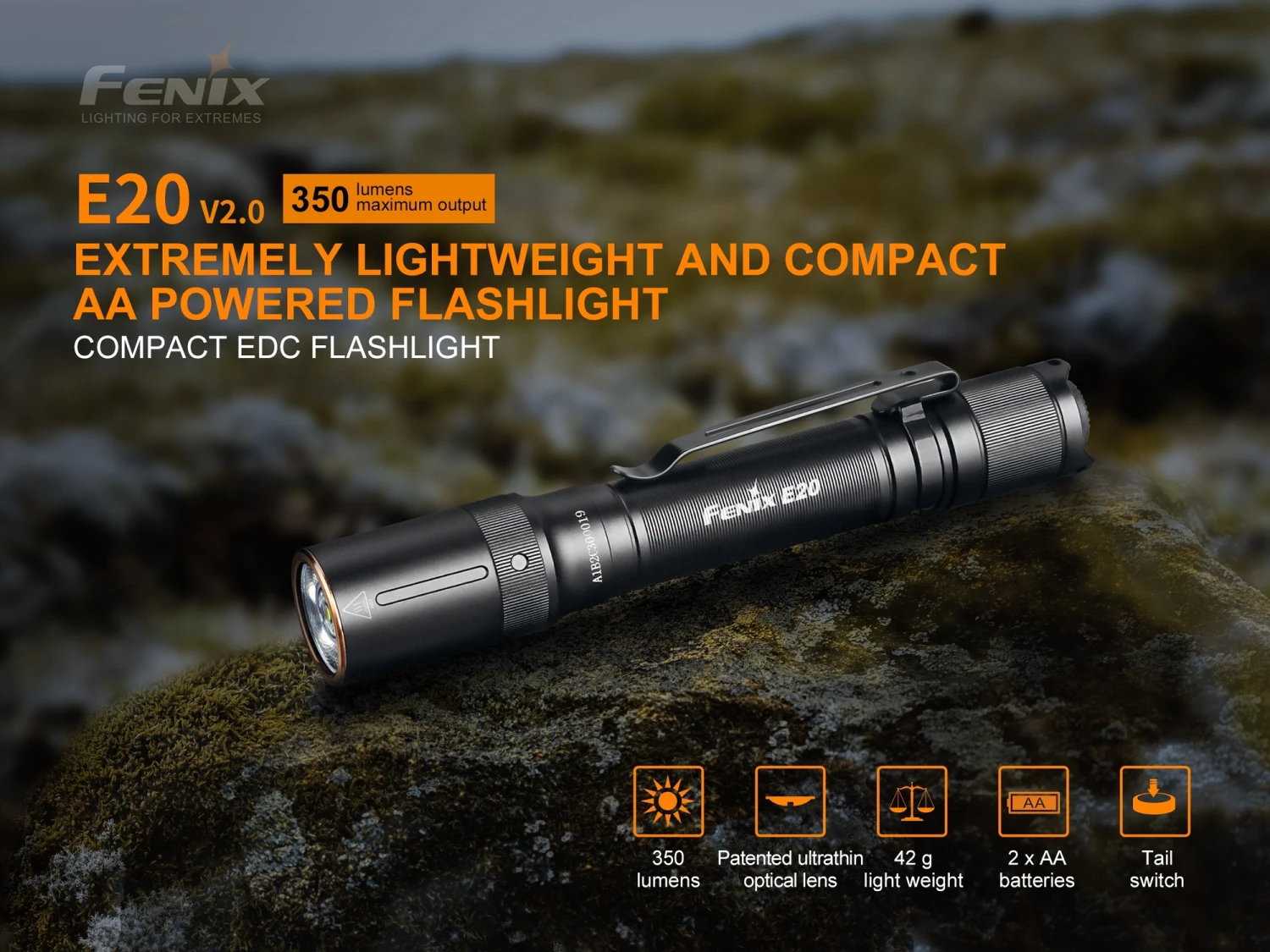 Fenix E20 Flashlight Black V2.0 2 Fenix E20 Flashlight Black V2.0 – Bild 2