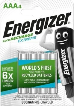 Energizer E300624402 Wiederaufladbare Extreme AAA 800 MAh