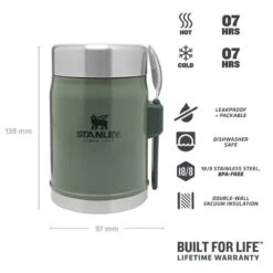 Stanley 10-09382-004 Classic Series Food Jar With Spork Hammertone Green 0,4 L -Outdoor Ausrüstungs Geschäft 1eb8ced573b3b9ded55e8a14f76517e9