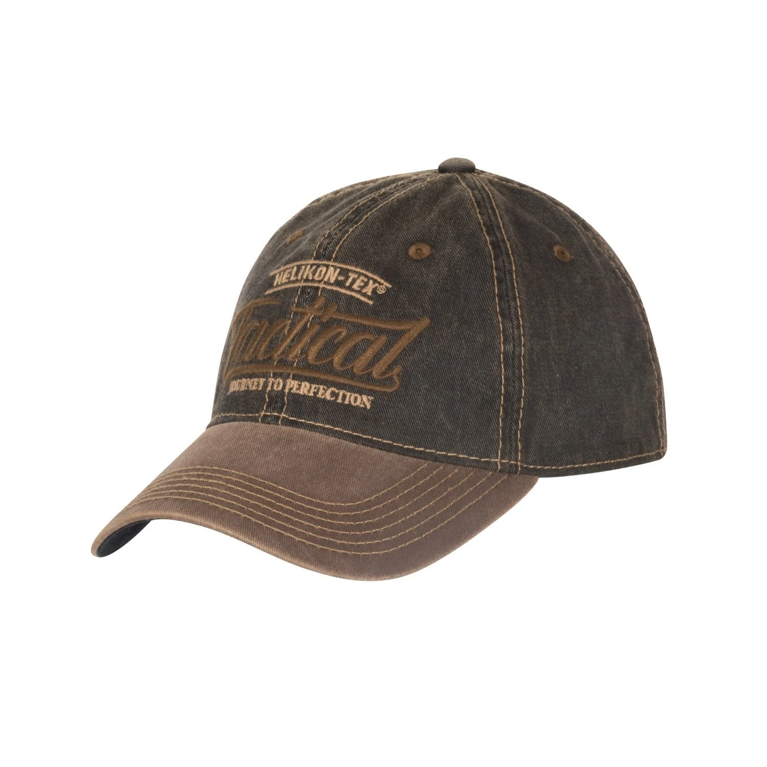 Helikon Tactical Snapback Cap - Dirty Washed Cotton - Dirty Washed Black / Dirty Washed Brown D - On 1 Helikon Tactical Snapback Cap - Dirty Washed Cotton - Dirty Washed Black / Dirty Washed Brown D - On