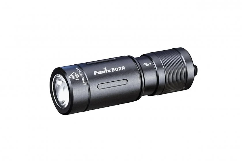 Fenix E02R Rechargeable Mini Flashlight, Black E02RBLC 1 Fenix E02R Rechargeable Mini Flashlight, Black E02RBLC
