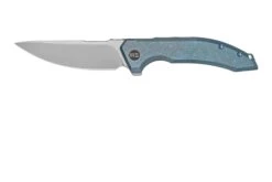 WE Quixotic Blue Titanium Handle Silver Bead Blasted CPM 20CV Blade WE21016-3