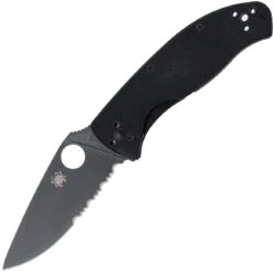 Spyderco C122GBBKPS Tenacious G-10 Black Black Blade