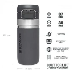 STANLEY GO FLIP Vacuum Water Bottle .47L Dark Grey 10-09148-025 -Outdoor Ausrüstungs Geschäft 7bd39890be2540f805b2643bcd70713e