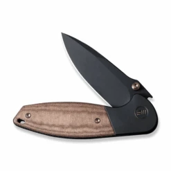 We Knife Nitro Mini Black Titanium Handle With Brown Linen Micarta Inlay WE22015-4 -Outdoor Ausrüstungs Geschäft b4c7aa0a3af8de737a762c6192830422