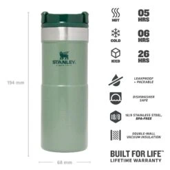 Stanley 10-09855-006 The NeverLeak Travel Mug Hammertone Grün 0.35l 5 Stanley 10-09855-006 The NeverLeak Travel Mug Hammertone Grün 0.35l -Outdoor Ausrüstungs Geschäft d70ab4f91909c5e251594ac31709e212